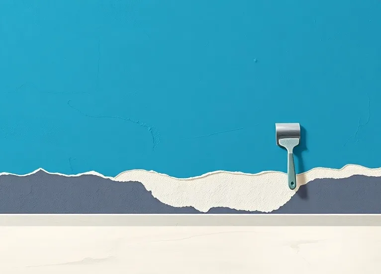 Application d'un enduit décoratif à la lisseuse sur un mur
