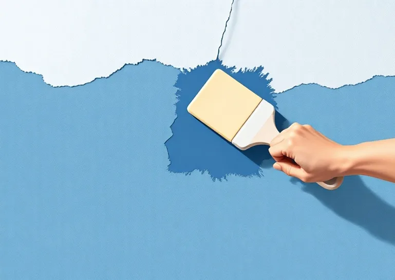 Ponçage et rebouchage des fissures avant mise en peinture